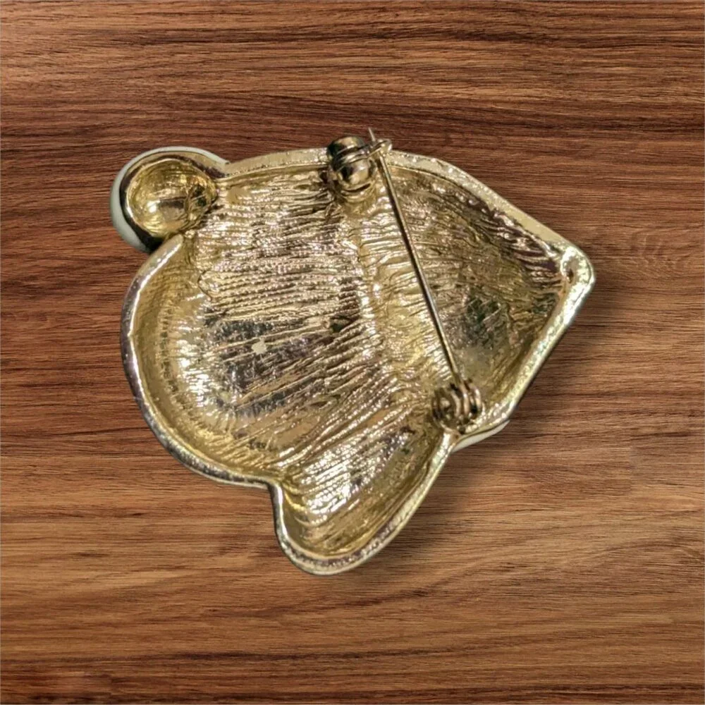 Christmas Dog Brooch Pin With Santa Hat Enamel Jewelry Holiday‎ Festive Fun